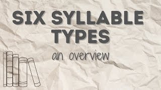 Six Syllable Types | An Overview | Mr. Wolfe's Classroom