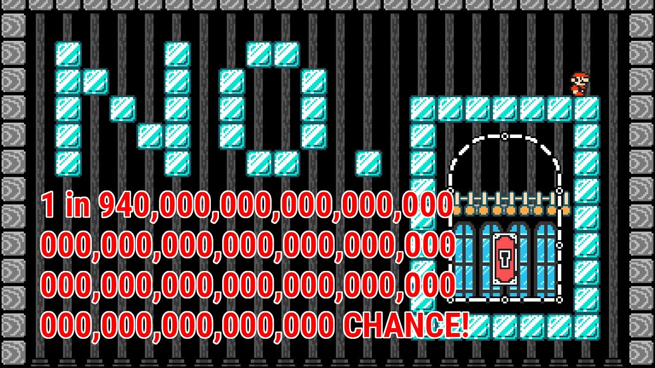 Super Mario Maker 2's MOST IMPROBABLE LEVEL - 1 in 940 Trevigintillion Chance!