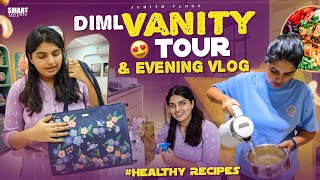 DIML|నా Vanity Tour & Hand Bag Collection😍|Healthy Recipes for Weight Loss🍛|Couple’s Evening Vlog|