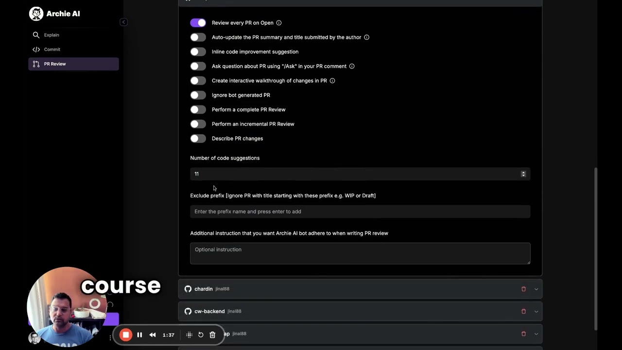 A full tutorial on Archie AI for Code Review