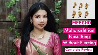 How to wear a marathi nose pin without piercing/Cute Nose Pin Designs For Girls/Meesho Shopping Haul