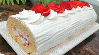 15 Daqiqada Tayyor Bo'ladigan Kamxarj Va Barakali Rulet Tort Tayyorlash / БИСКВИТНЫЙ РУЛЕТ