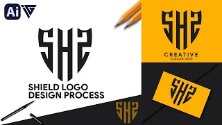 How to Create a Shield Monogram Logo | Adobe Illustrator Tutorial 2025