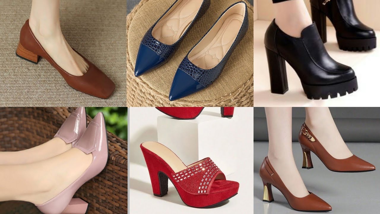 Представлена ​​модная женская обувь: сандалии, слипоны, туфли-лодочки, классические туфли / колле...