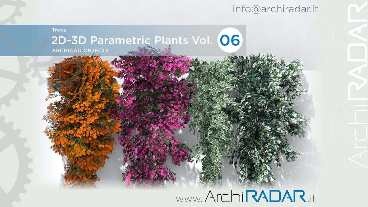 2D 3D Parametric Plants Volume 06 - ARCHICAD Objects