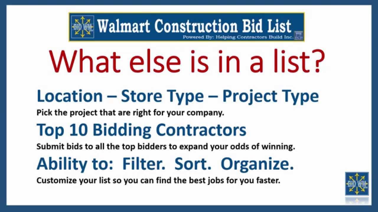 Complete National Walmart Bid List - YouTube