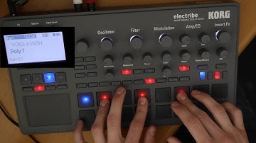 Korg electribe 2 tutorial: Voice assign poly/mono modes.