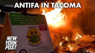 Antifa Rioters Smash Up Tacoma In Rampage Over Cop Driving Through Crowd New York Post