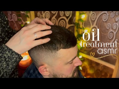 ASMR Whispered Hair & Scalp Oil Treatment with Hair Brushing & Fixing, Scratching & Head Massage