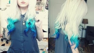 How To Blue Dip Dye Blue Ombre Hair Youtube