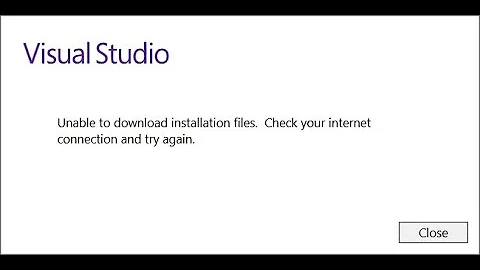 FIX VisualStudio: Unable to download installation files,Check your internet connection and try again