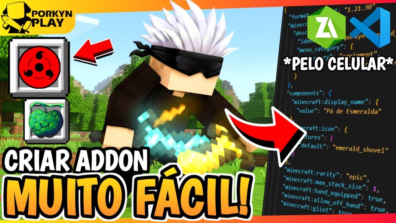 COMO FAZER ADDONS PARA MINECRAFT PE - MCPE *pelo CELULAR e PC* - YouTube