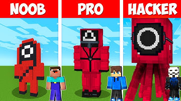 ✅ Minecraft: SQUID GAME STATUE HOUSE BUILD CHALLENGE ✅ NOOB vs PRO vs HACKER 🔴 Animation