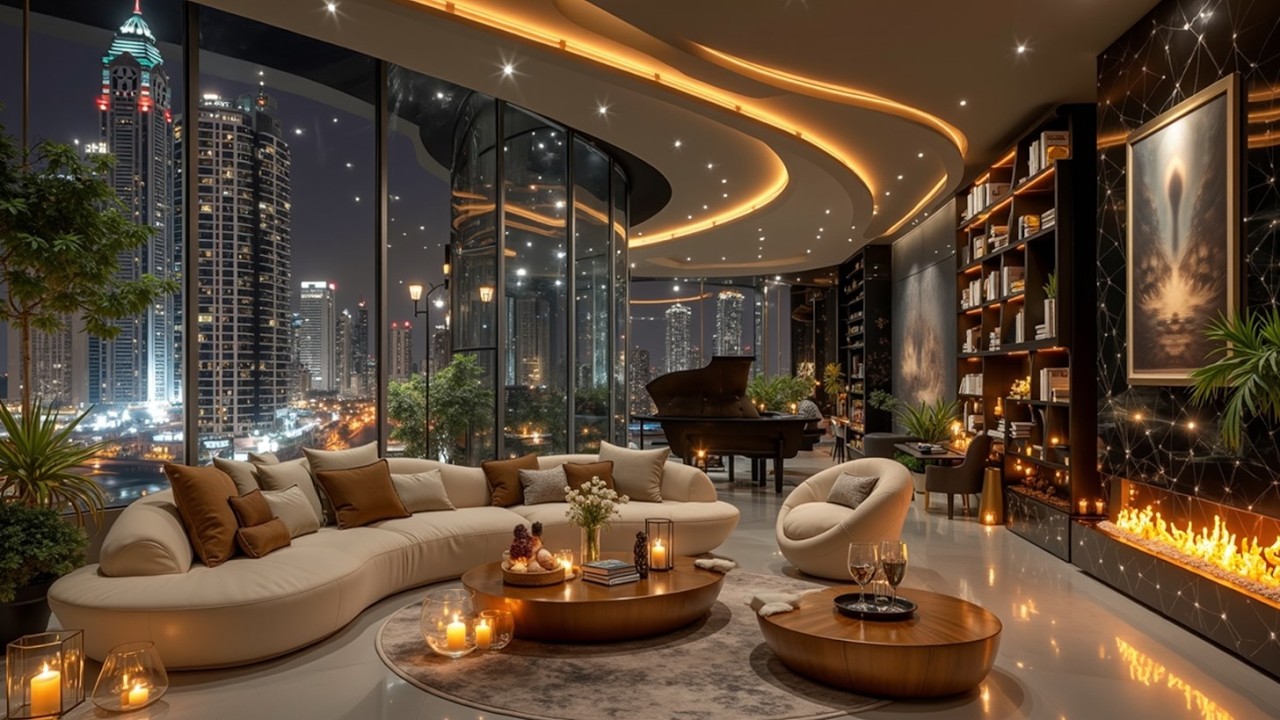 Уютная роскошная джазовая квартира ~ Расслабляющая джазовая музыка для учебы и сна