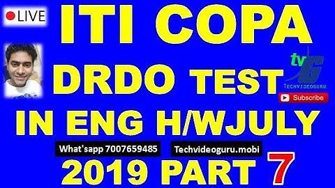 ITI COPA MOCK TEST SEMESTER 1-2 LIVE SOLUTION WITH PDF JULY 2019 CLASS PART 7 DRDO COPA ENGLISH H&W