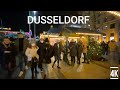 Dusseldorf , Germany - Christmas Market Night Walk 2021(4k 60fps) Walking Tour