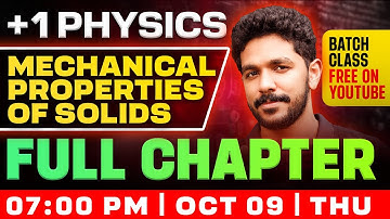Plus One Physics | Mechanical Properties  Of Solids | Full Chapter | Exam Winner