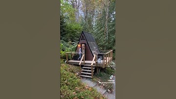 Cool off grid a-frame cabin! #diy #cutecabin #offgrid #cabin #aframecabin