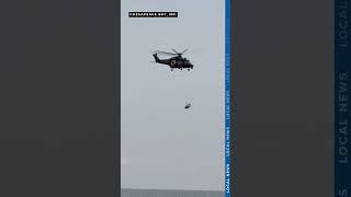 Dramatic aerial rescue after boat capsizes in Chesapeake Bay, leaving 3 stranded in deep waters