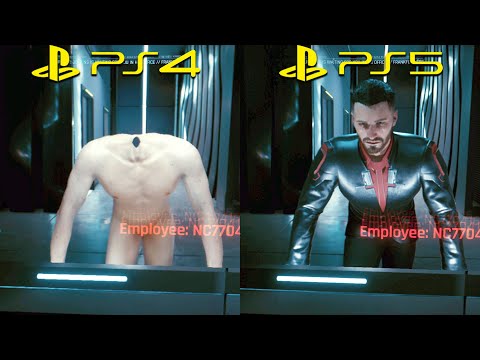 cyberpunk 2077 PS4 vs PS5 Gameplay Graphics Comparison [6 Minute Gameplay]