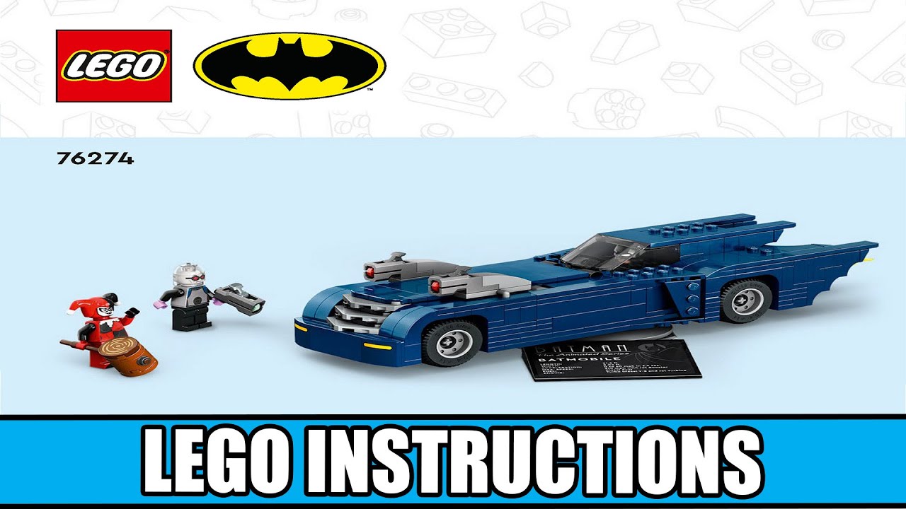 DC Comics - Batman with the Batmobile vs. Harley Quinn and Mr. Freeze LEGO instructions