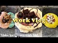 work vlog #5 // busy saturday at cold stone ✨ make ice cream with me! // background music // ASMR