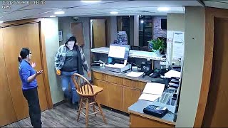 Armed robbery at Montana hotel captured on video