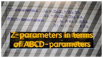 ABCD-parameters to Z-parameters conversion | Two port Networks | Network Theory
