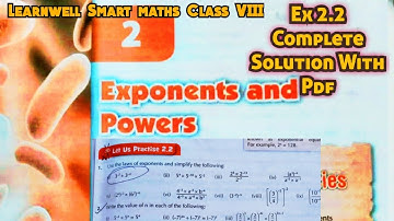 Learnwell smart Maths Class 8 Unit 2 Ex 2.2 Solutions | Class 8 learnwell maths Ex 2.2 Solution Pdf