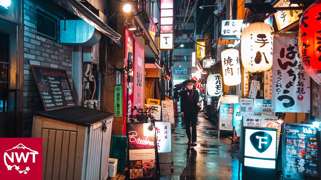 Rainy Walks In Tokyo At Night | Ginza To Shimbashi 4K
