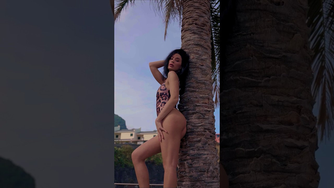 ⁣🌴Our beautiful model Deni on the beach #bikinimodels