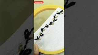 Fancy✨Black golden leaf🌿sleeves border design #ytshorts #youtube #embroidery #fancy #trending #viarl