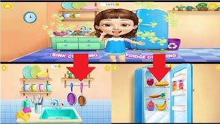 clean up 5, Fridge cleaning, sink cleaning Sweet baby Girl jeux screenshot 3