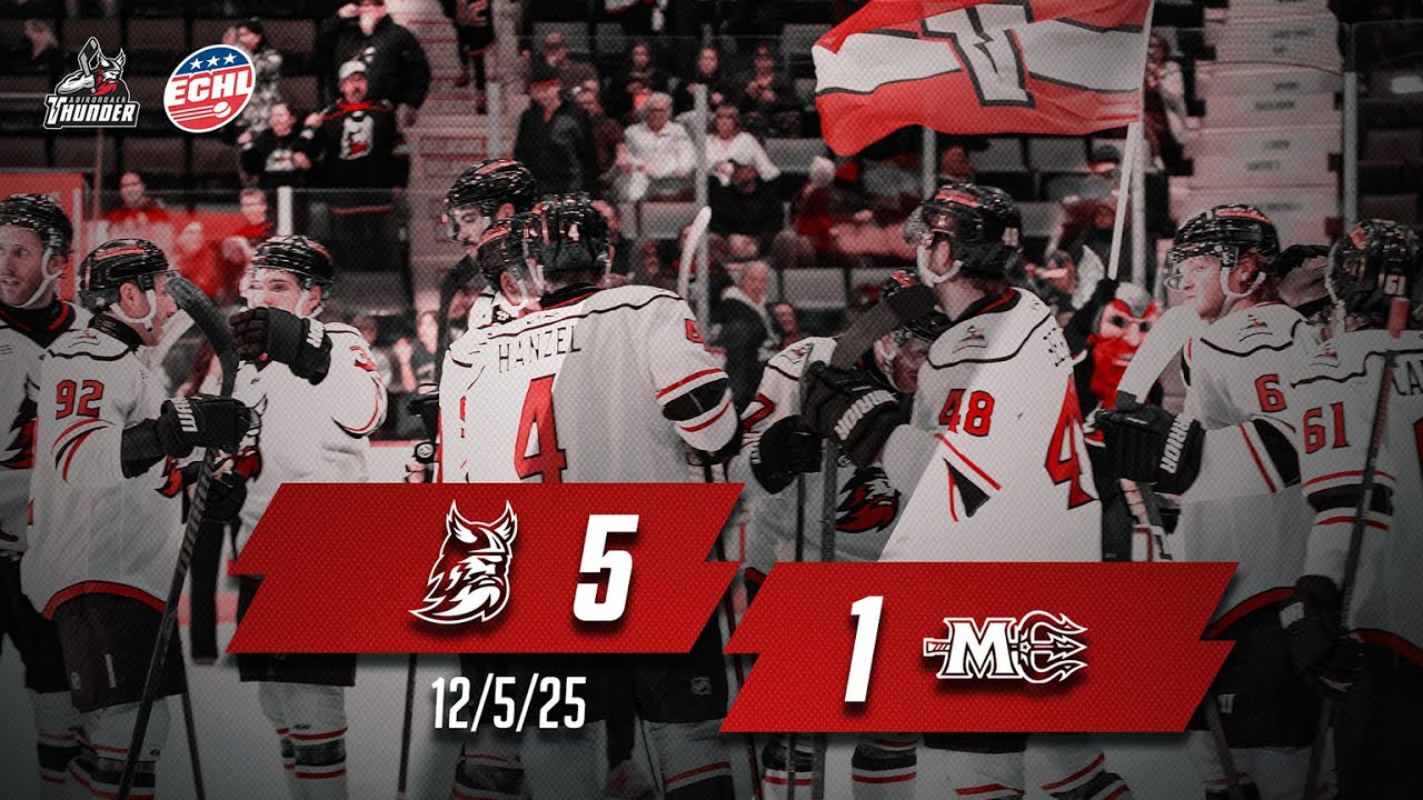 12/5/25 Highlights Maine Mariners 1 - Adirondack Thunder 5