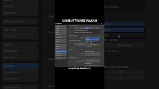 Novità Blender 4.5: Vediamo come impostare Vulkan