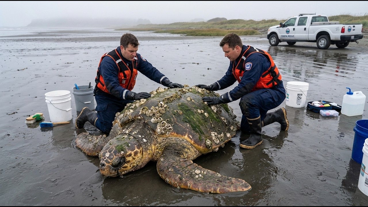 Giant Loggerhead Turtle Rescue from Barnacle Infestation | Real Shoreline Recovery Story