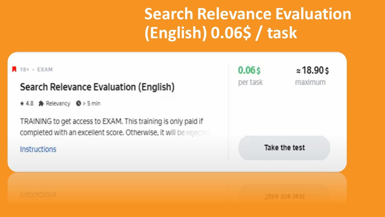 Search Relevance Evaluation (English) Training $0.06/TASK | 