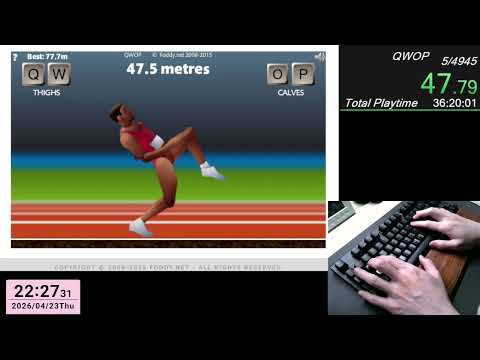 【RTA】QWOPケンケン走（右足） 1:40.33