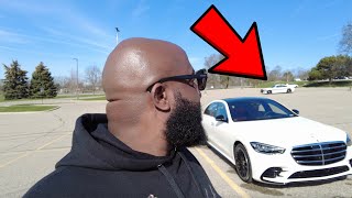 JUST NASTY 🤮 Cops stopped to see my new Mercedes S-Class... White with RED GUTS and BLACK RIMS