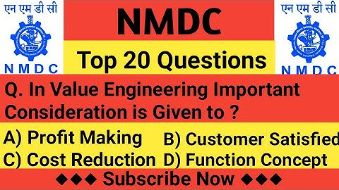 NMDC Model Paper 2021 || Top 20 Industrial Engineering Objective Questions And Answer For NMDC Exam