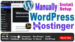 install WordPress Manually in Hostinger | Hostinger WordPress Tutorial for Clean Install