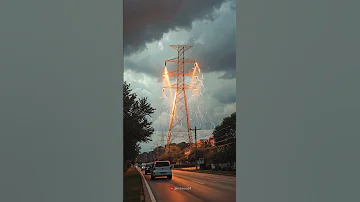 High Voltage Short Circuit Sparks Massive Fire In City Power Line 