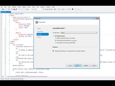 How to publish project in visual studio 2015