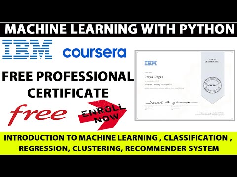 IBM Free Certificate | Python with Machine Learning Free Course | Coursera  Professional Certificate