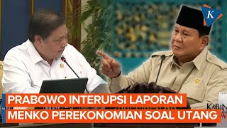 The Moment Prabowo Interrupts Airlangga, Surprised at Indonesia's Debt Report