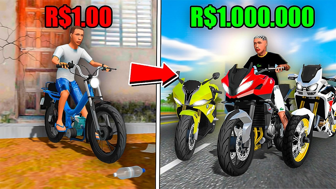O POBRETÃO FICOU RICO NO MOTO WHEELIE 3D 🤑🔥