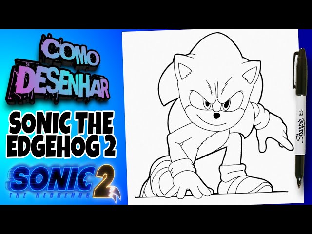 COMO DESENHAR O SONIC 2 DO FILME SONIC HEDGEHOG 2  how to draw sonic 2  from sonic hedgehog 2 movie 