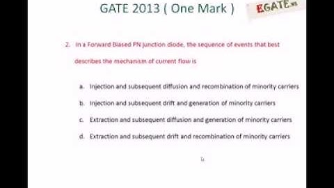 Video Solution GATE 2013 (One Mark) - Diode Forward Bias