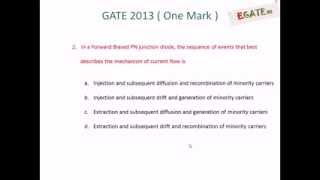 Video Solution GATE 2013 (One Mark) - Diode Forward Bias
