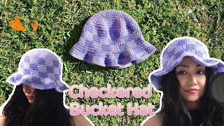 Checkered Bucket Hat Crochet Tutorial for Beginners